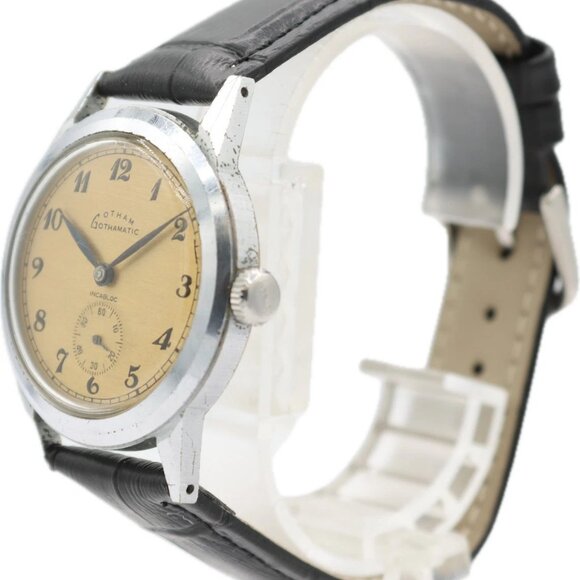 Vintage 34mm Gotham Gothamatic Men's Bumper Automatic Wristwatch USA Base Metal - Picture 1 of 3